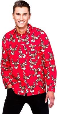 Mens Adult Reindeer Christmas Shirt