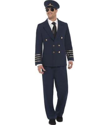 Mens Airline Pilot / Captain Uniform Costume