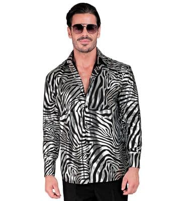 Mens Animalier Silver Party Fashion Shirt