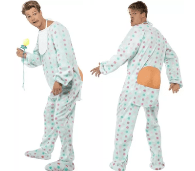 Mens Baby Jumpsuit Costume Medium