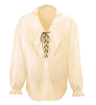 Mens Beige Pirate / Renaissance Shirt