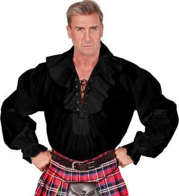 Mens Black Pirate / Renaissance Shirt