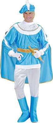 Mens Blue Prince Costume Medieval Renaissance Fancy Dress Prince Outfit M/L