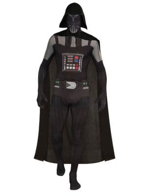 Mens Darth Vader 2nd Skin Costume  Star Wars Jumpsuit Fancy Dress