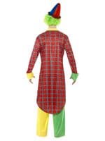 Mens Deluxe Circus Clown Costume Funny Fancy Dress Jacket Trousers Adult