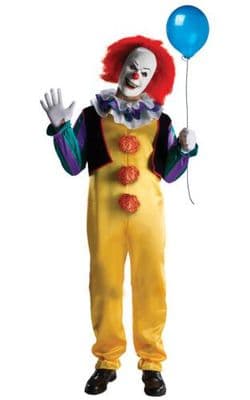 MENS DELUXE PENNYWISE IT CLOWN COSTUME HALLOWEEN FANCY DRESS