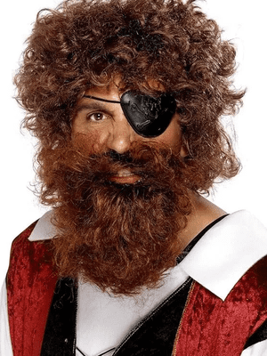 Mens Deluxe Pirate Beard Fancy Dress Accessory