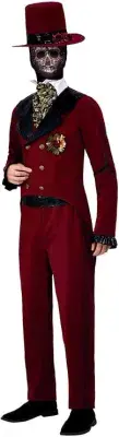 Mens Halloween Deluxe Day Of The Dead Sacred Heart Groom Costume