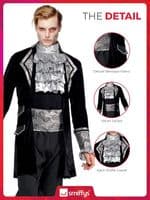Mens Halloween Male Baroque Vampire Costume