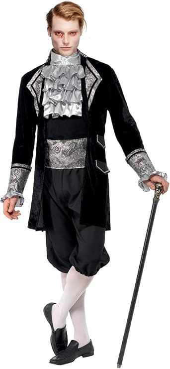 Mens Halloween Male Baroque Vampire Costume