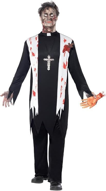 Mens Halloween Zombie Priest Costume