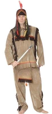 Mens Indian Man Suede Look Costume