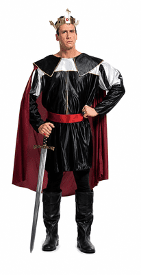 Mens Medieval King Costume Deluxe King Fancy Dress Royal Outfit XL