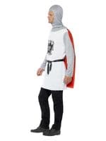 Mens Medieval Knight Costume Crusader Fancy Dress Adult Halloween Outfit
