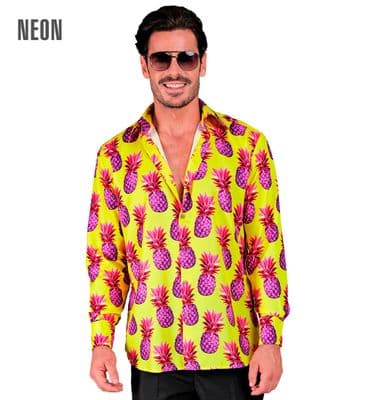 Mens Neon Pineapple Party Fashion Shirt