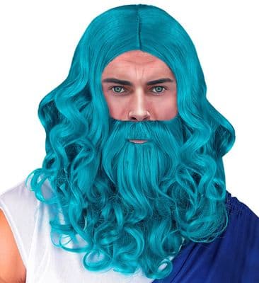 Mens Poseidon Wig with Beard & Mustache