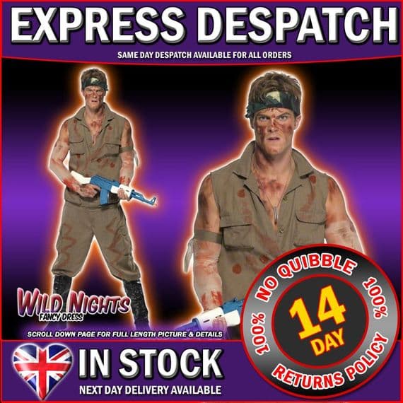 Mens Sergent Elias Platoon Army Costume