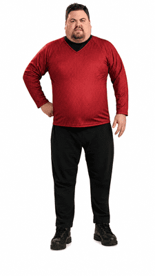 Mens Star Trek Scotty Costume Deluxe Red Official Licensed Fancy Dress XL