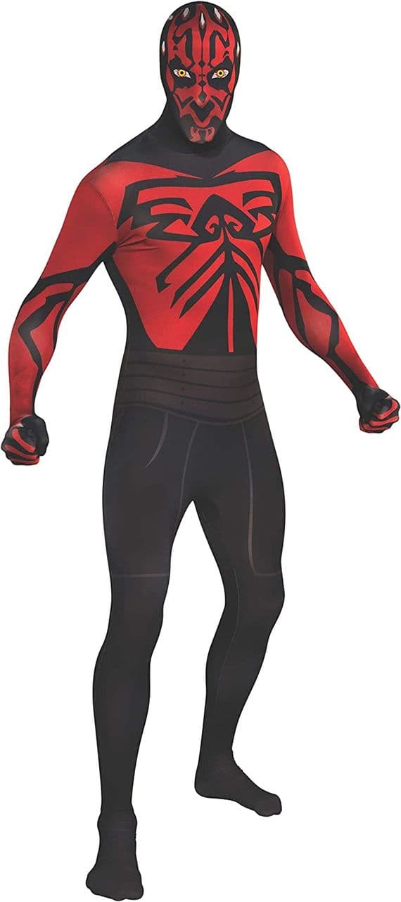 Mens Stars Wars 2nd Skin Darth Maul Jumpsuit Costume