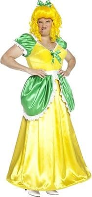 Mens Ugly Stepsister Costume Yellow Fairytale Princess Fancy Dress 38-40