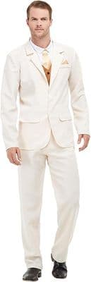 Mens White Roaring 1920s Gent Costume