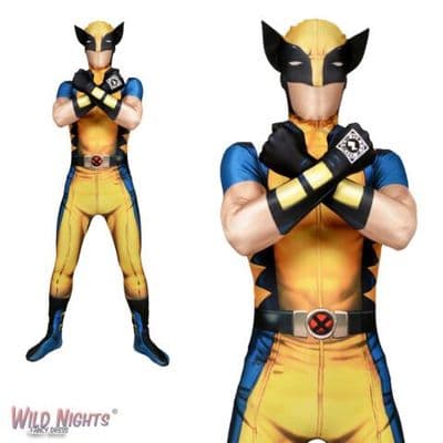 MENS WOLVERINE ZAPPER MORPHSUIT SUPERHERO FANCY DRESS COSTUME
