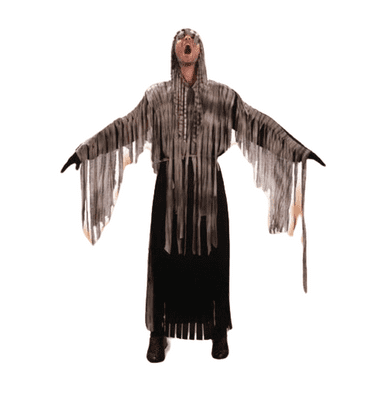 Mens Zombie Costume Hooded Robe Mask Halloween Fancy Dress Undead Outfit