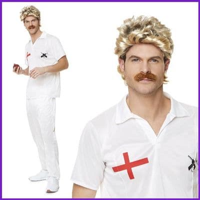 Mens1980s Cricket Player Kit