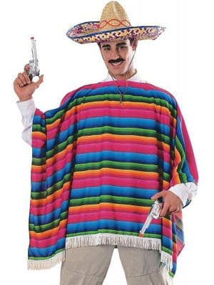 MEXICAN SERAPE / PONCHO + SOMBRERO