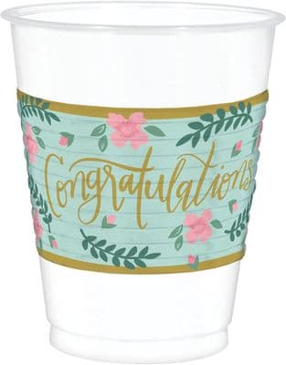 Mint Congratulations Plastic Party Cups