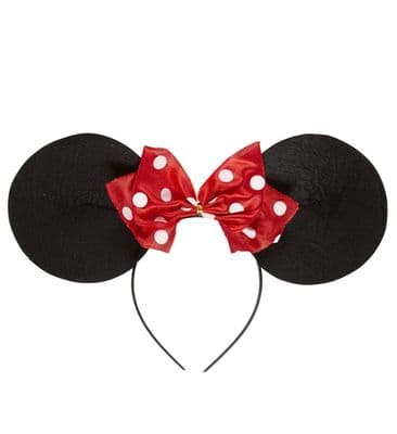Mouse Ears Headband With Dotted Bow