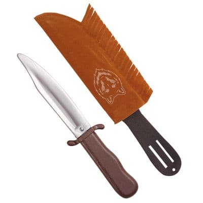 Native American Knife with Faux Suede Sheath Western Fancy Dress Accessory