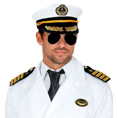 Navy Captain Costume Kit Hat Sunglasses Fancy Dress Captain Accessories