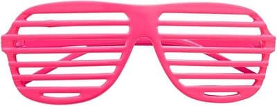 Neon Shutter Glasses UV Reactive 80s Fancy Dress Festival Party Glasses
