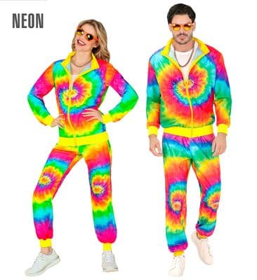 Neon Tie Dye Psychedelic Hippie Party Fashion Tracksuit