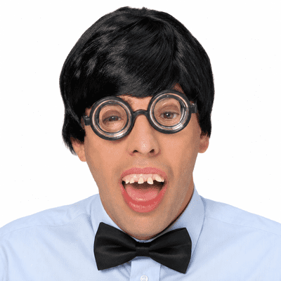 Nerd Specs Fancy Dress Glasses Geek Nerd Costume Accessory Round Thick Lenses