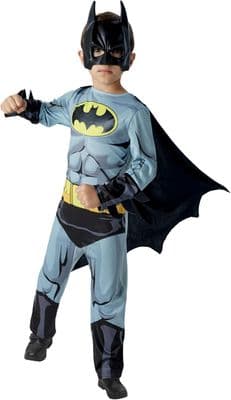 Official Boys Classic Batman Costume Kids DC Comics Superhero Fancy Dress Cape Mask