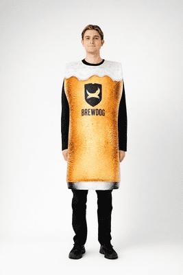 Official BrewDog Pint Glass Costume Unisex  Beer Fancy Dress Tunic Adult