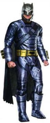 Official DC Armoured Batman Costume Mens Superhero Fancy Dress Outfit with Cape