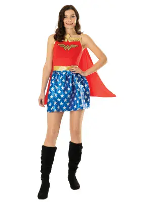 Official DC Wonder Woman Ladies Costume Superhero Halloween Fancy Dress Adult