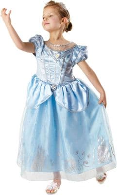 Official Disney Anniversary Cinderella Costume Girls Fancy Dress Princess