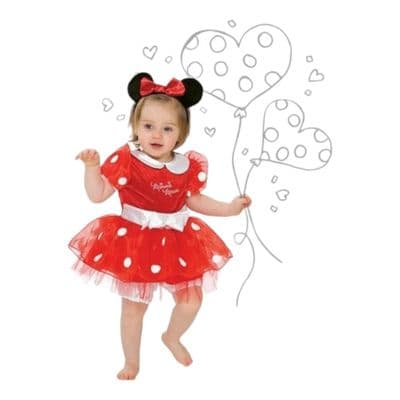 Official Disney Baby Minnie Mouse Costume Fancy Dress Dress Up with Headband