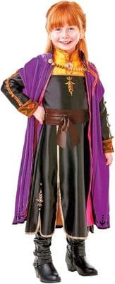 Official Disney Frozen 2 Anna Premium Costume Girls Fancy Dress with Cape