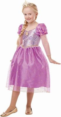 Official Disney Glitter & Sparkle Rapunzel Costume Girls Fancy Dress Tiara