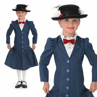 Official Disney Mary Poppins Costume Girls Fancy Dress Childrens Outfit