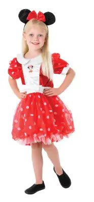 Official Disney Minnie Mouse Red Puff Ball Costume Girls Age 7-8 Years