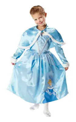 Official Disney Princess Cinderella Winter Wonderland Costume Girls Fancy Dress