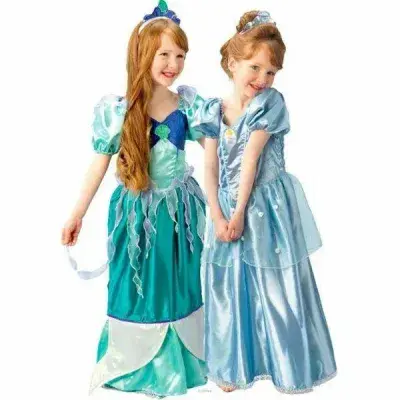Official Disney Princess Reversible Ariel Cinderella Costume Girls Fancy Dress