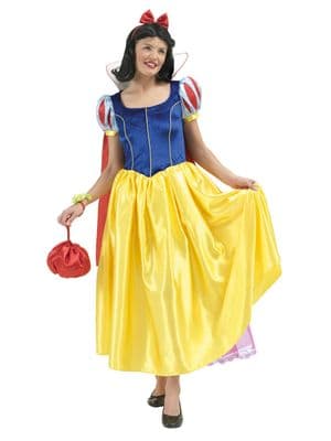 Official Disney Snow White Costume Ladies Princess Fancy Dress Outfit with Wig
