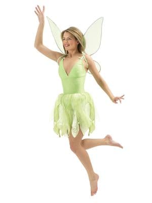 Official Disney Tinker Bell Costume Ladies Fairy Fancy Dress Outfit with Wings